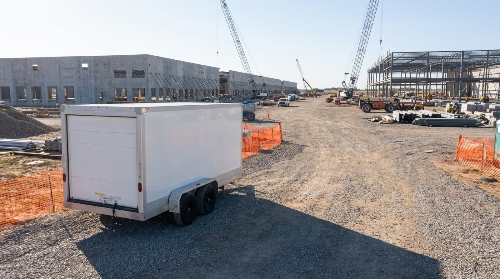 Freezer trailer placed at a campus site entrance